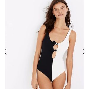 Mara Hoffman Maven one piece black and white